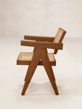 OFFICE CHAIR V LEG - Teak chair with armrests by Phantom Hands - view 3